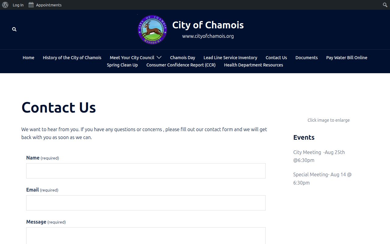 Chamois warrant records official contact source